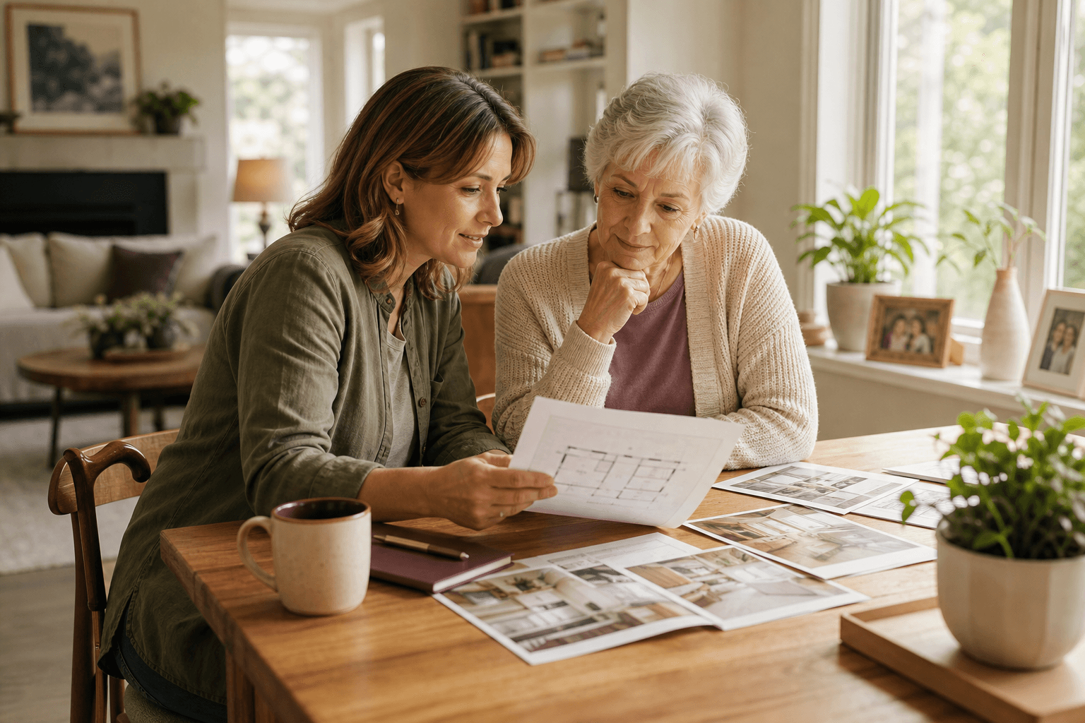 A family making a practical home support plan together
