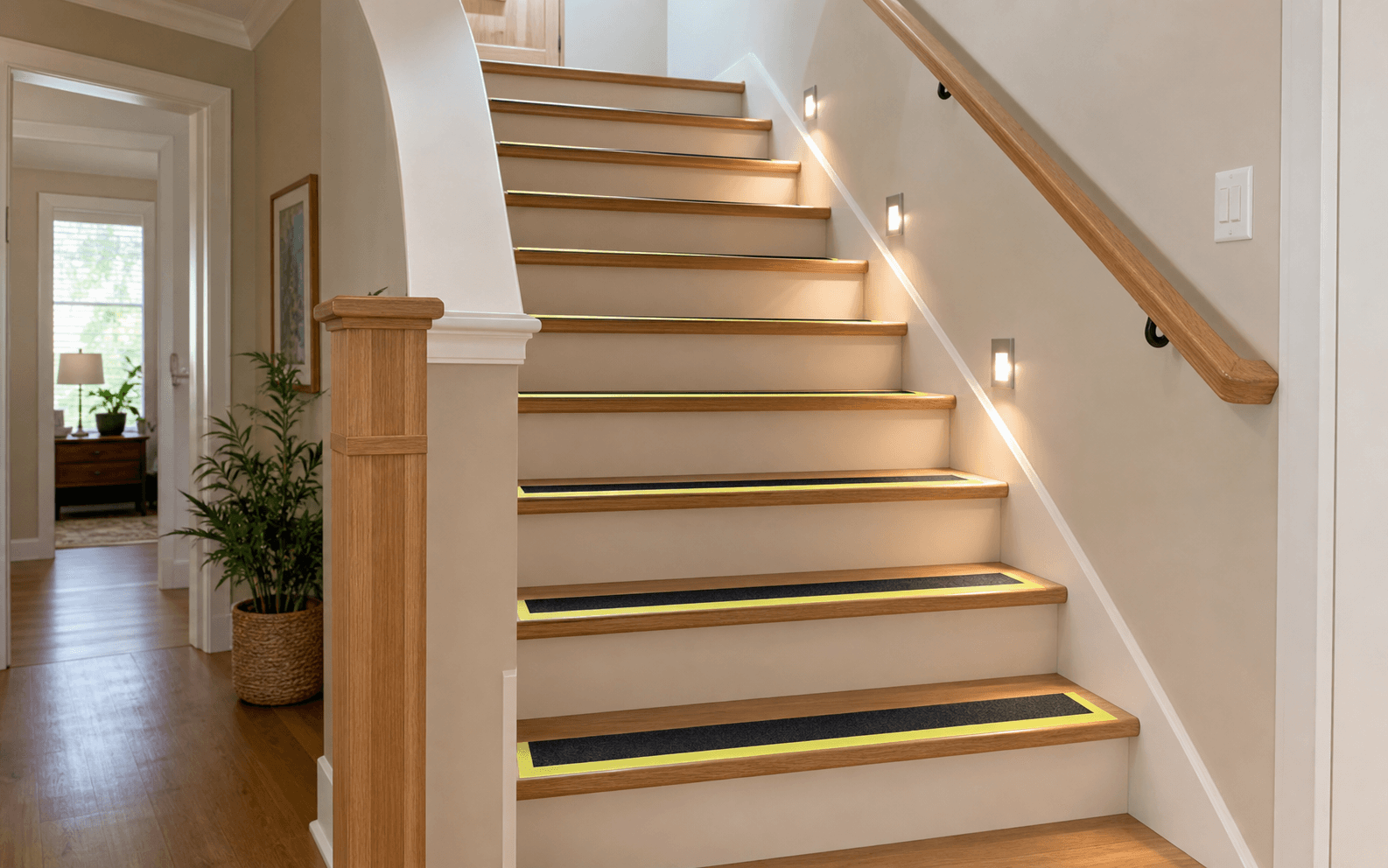Stair Visibility Safety Setup example arranged in a home.